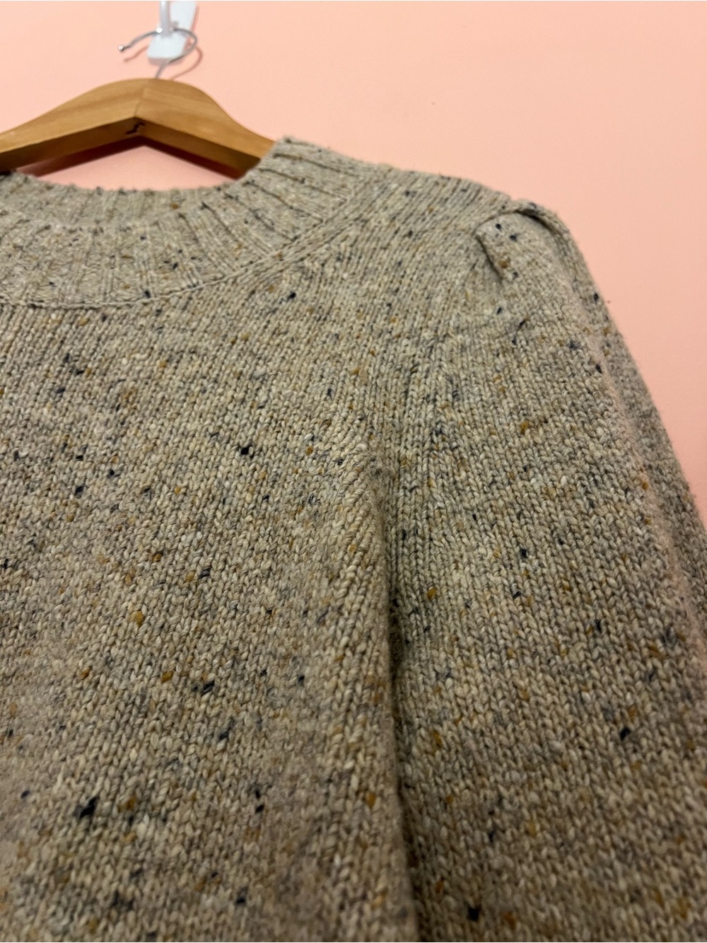 Faherty Oatcake Boone Sweater Merino Wool Alpaca Medium - Picture 4 of 12